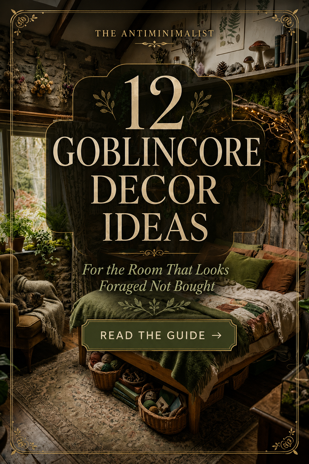 goblincore room decor, mushroom decor, moss terrarium ideas, woodland aesthetic room, dark cottagegoth decor, foraged aesthetic, goblincore apartment, mushroom room decor